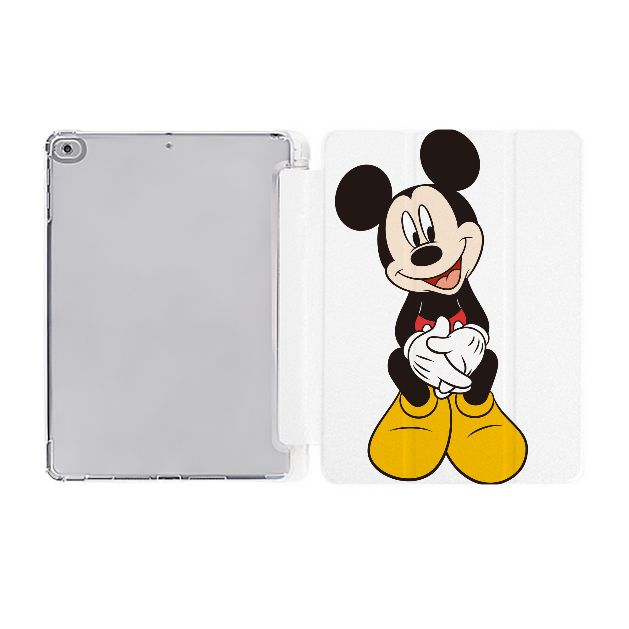 （画像用） ミッキーマウス Mickey Mouse IPad ケース ペン収納付き 三つ折りスタンド PUレザー×シリコン 対応機種9.5/10.5/10.9インチ